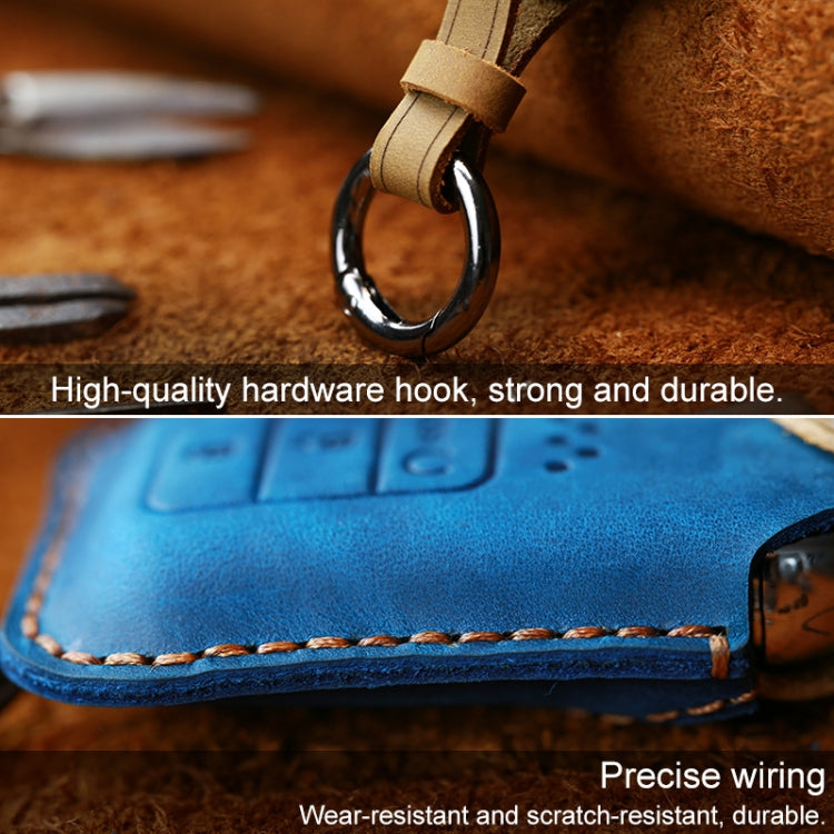 For Honda Car Cowhide Leather Key Protective Cover Key Case, Three Keys Start Version, For Honda, Three Keys Start Version, For Honda, Three Keys Version