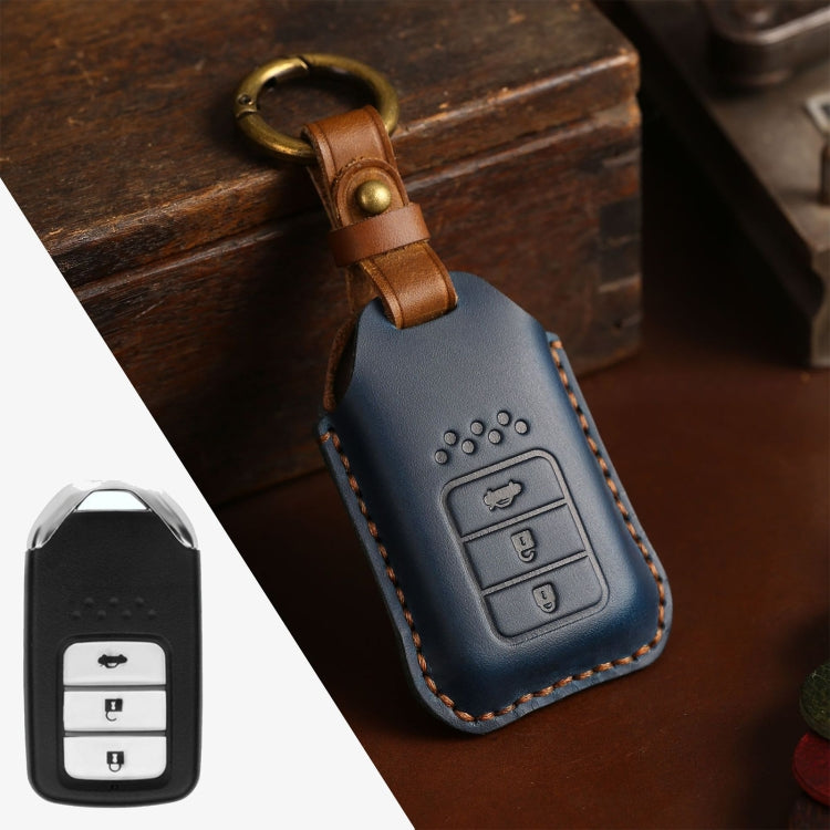 For Honda Car Cowhide Leather Key Protective Cover Key Case, Three Keys Tailgate Version, For Honda, Three Keys Tailgate Version