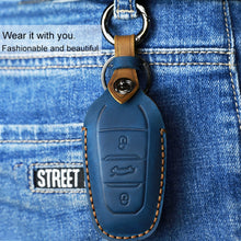 Load image into Gallery viewer, For PEUGEOT Car Cowhide Leather Key Protective Cover Key Case, For PEUGEOT