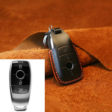 Load image into Gallery viewer, For Mercedes-Benz Colorful Edge Style Car Cowhide Leather Key Protective Cover Key Case, For Mercedes-Benz
