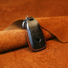 Load image into Gallery viewer, For Mercedes-Benz Colorful Edge Style Car Cowhide Leather Key Protective Cover Key Case, For Mercedes-Benz