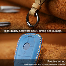 Load image into Gallery viewer, For Mercedes-Benz Colorful Edge Style Car Cowhide Leather Key Protective Cover Key Case, For Mercedes-Benz