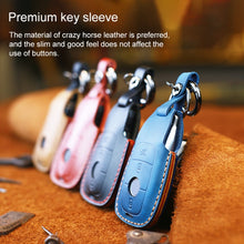 Load image into Gallery viewer, For Mercedes-Benz Colorful Edge Style Car Cowhide Leather Key Protective Cover Key Case, For Mercedes-Benz