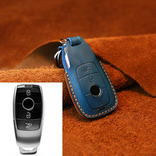Load image into Gallery viewer, For Mercedes-Benz Colorful Edge Style Car Cowhide Leather Key Protective Cover Key Case, For Mercedes-Benz