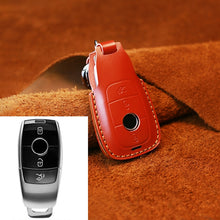 Load image into Gallery viewer, For Mercedes-Benz Colorful Edge Style Car Cowhide Leather Key Protective Cover Key Case, For Mercedes-Benz