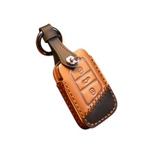 Load image into Gallery viewer, For Volkswagen Car Cowhide Leather Key Protective Cover Key Case, A Version, For Volkswagen, A Version