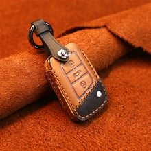Load image into Gallery viewer, For Volkswagen Car Cowhide Leather Key Protective Cover Key Case, B Version, For Volkswagen, B Version