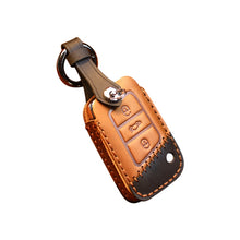 Load image into Gallery viewer, For Volkswagen Car Cowhide Leather Key Protective Cover Key Case, B Version, For Volkswagen, B Version