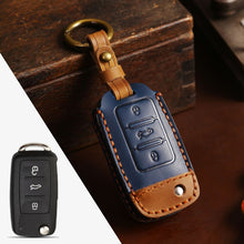Load image into Gallery viewer, For Volkswagen Car Cowhide Leather Key Protective Cover Key Case, D Version, For Volkswagen, D Version, For Volkswagen,D Version