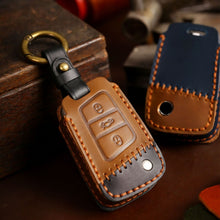 Load image into Gallery viewer, For Volkswagen Car Cowhide Leather Key Protective Cover Key Case, D Version, For Volkswagen, D Version, For Volkswagen,D Version