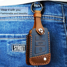 Load image into Gallery viewer, For Volkswagen Car Cowhide Leather Key Protective Cover Key Case, D Version, For Volkswagen, D Version, For Volkswagen,D Version
