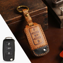 Load image into Gallery viewer, For Volkswagen Car Cowhide Leather Key Protective Cover Key Case, D Version, For Volkswagen, D Version, For Volkswagen,D Version