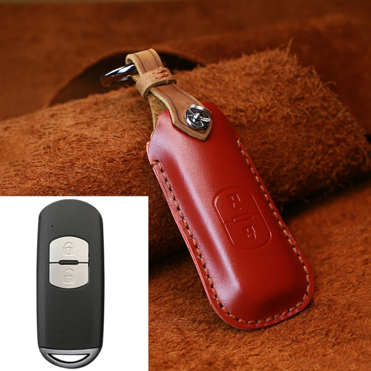 For Mazda Old Style Hallmo Car Cowhide Leather Key Protective Cover Key Case, Two Keys Version, Two Keys Version, For Mazda Old Style, For Mazda, For Mazda Old Style, Two Keys Version
