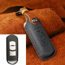 Load image into Gallery viewer, For Mazda Old Style Hallmo Car Cowhide Leather Key Protective Cover Key Case, Three Keys Version, Three Keys Version, For Mazda Old Style, Three Keys Version, For Mazda Old Style