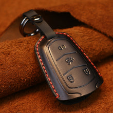 Load image into Gallery viewer, For Cadillac Car Cowhide Leather Key Protective Cover Key Case, Four Keys Version, For Cadillac, Four Keys Version