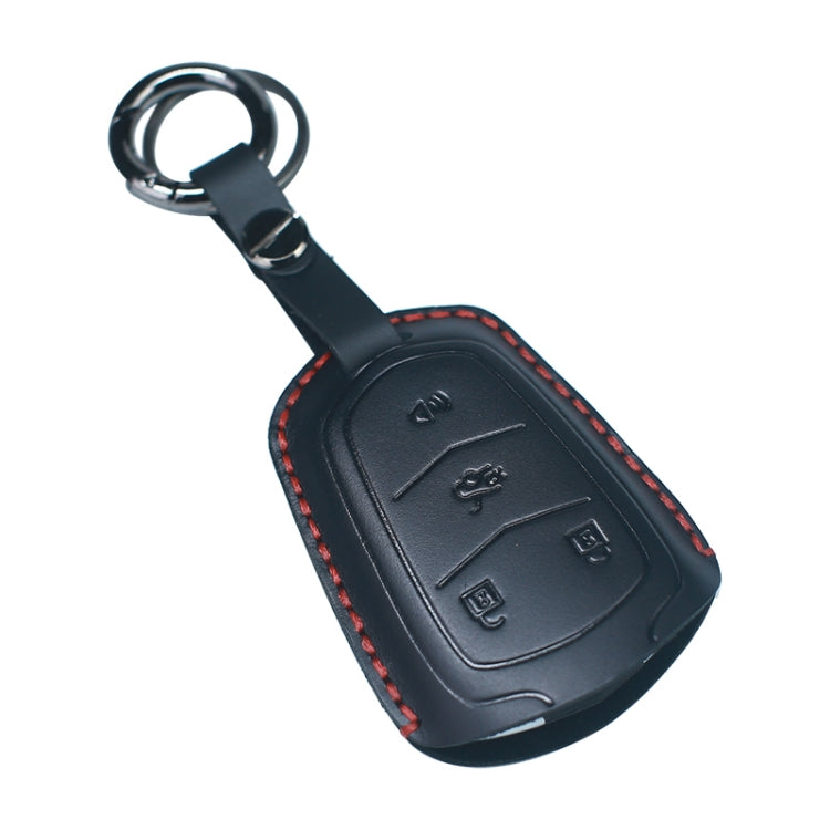 For Cadillac Car Cowhide Leather Key Protective Cover Key Case, Four Keys Version, For Cadillac, Four Keys Version