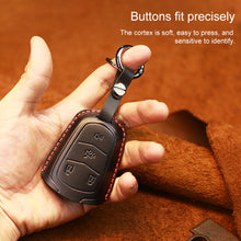 Load image into Gallery viewer, For Cadillac Car Cowhide Leather Key Protective Cover Key Case, Four Keys Version, For Cadillac, Four Keys Version