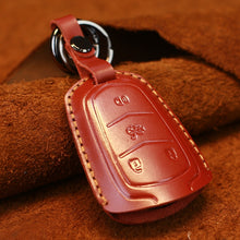 Load image into Gallery viewer, For Cadillac Car Cowhide Leather Key Protective Cover Key Case, Four Keys Version, For Cadillac, Four Keys Version