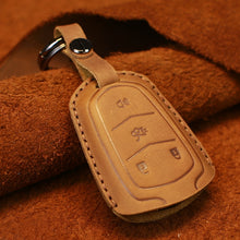 Load image into Gallery viewer, For Cadillac Car Cowhide Leather Key Protective Cover Key Case, Four Keys Version, For Cadillac, Four Keys Version