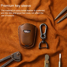Load image into Gallery viewer, For Cadillac Car Cowhide Leather Key Protective Cover Key Case, Five Keys Version, For Cadillac, Five Keys Version, For Cadillac