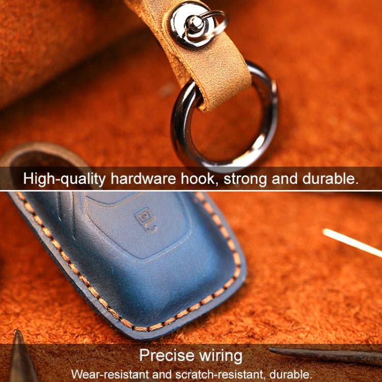 For Ford Old Style Car Cowhide Leather Key Protective Cover Key Case, For Ford Old Style