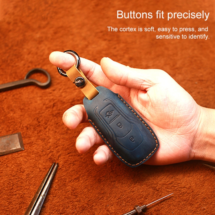 For Ford Old Style Car Cowhide Leather Key Protective Cover Key Case, For Ford Old Style