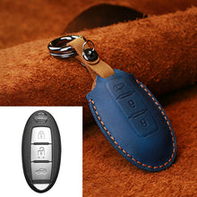 Load image into Gallery viewer, For Nissan Car Cowhide Leather Key Protective Cover Key Case, Three Keys Tailgate Version, For Nissan, Three Keys Tailgate Version