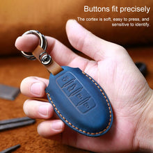 Load image into Gallery viewer, For Nissan Car Cowhide Leather Key Protective Cover Key Case, Three Keys Tailgate Version, For Nissan, Three Keys Tailgate Version