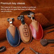Load image into Gallery viewer, For Nissan Car Cowhide Leather Key Protective Cover Key Case, Three Keys Tailgate Version, For Nissan, Three Keys Tailgate Version