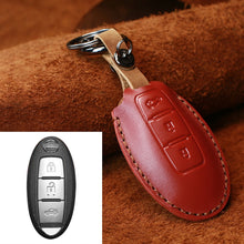 Load image into Gallery viewer, For Nissan Car Cowhide Leather Key Protective Cover Key Case, Three Keys Tailgate Version, For Nissan, Three Keys Tailgate Version