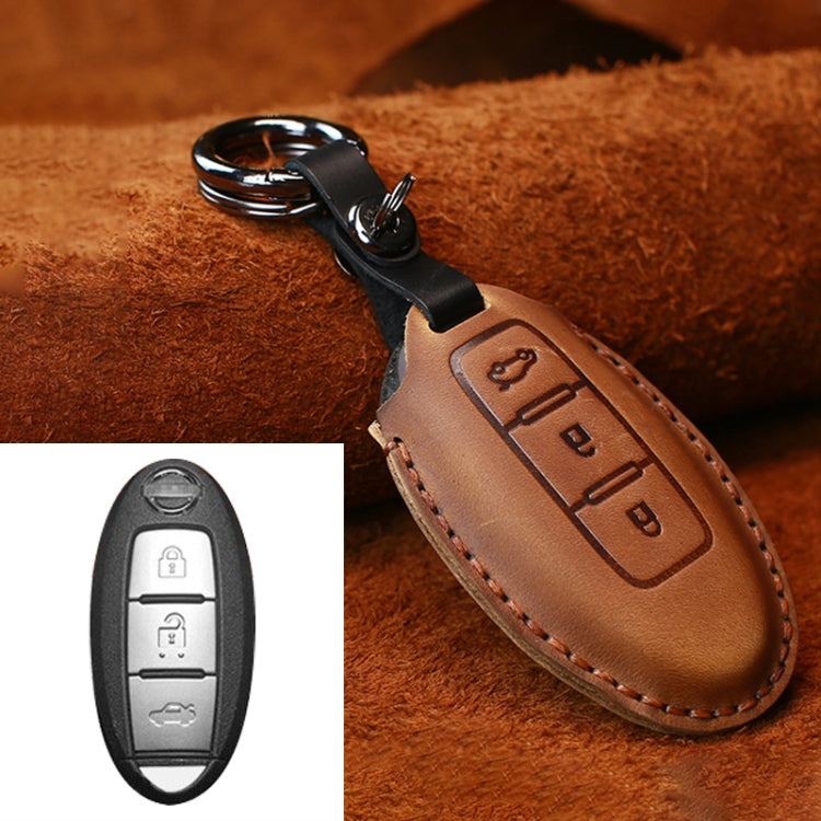 For Nissan Car Cowhide Leather Key Protective Cover Key Case, Three Keys Tailgate Version, For Nissan, Three Keys Tailgate Version