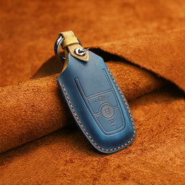 For Ford Car Cowhide Leather Key Protective Cover Key Case, Three Keys Version, For Ford, Three Keys Version