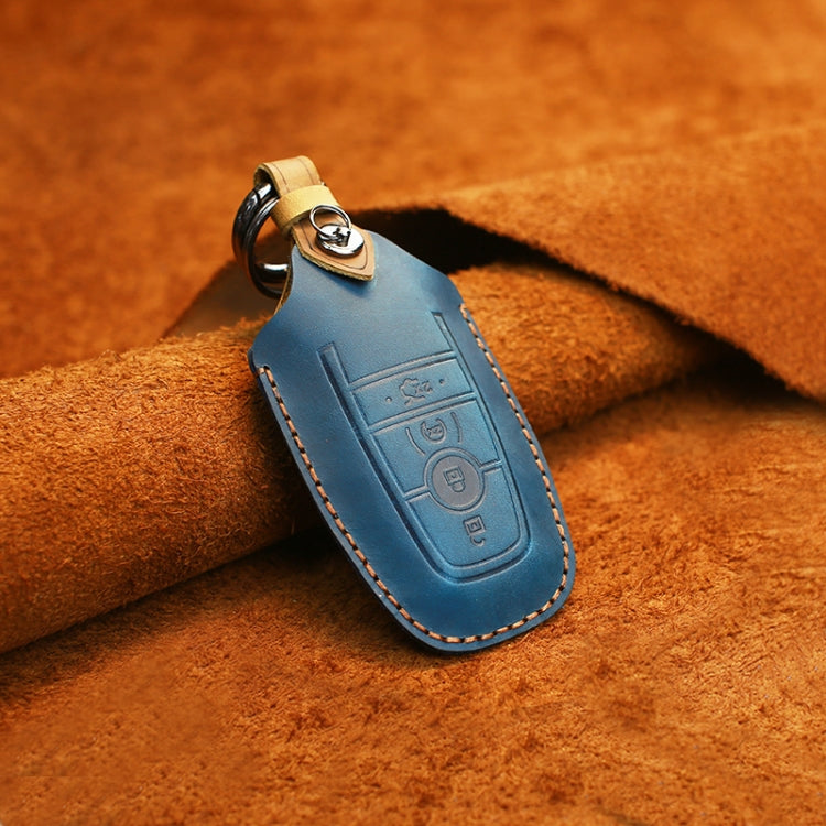 For Ford Car Cowhide Leather Key Protective Cover Key Case, Four Keys Version, For Ford, Four Keys Version