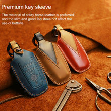 Load image into Gallery viewer, For Ford Car Cowhide Leather Key Protective Cover Key Case, Four Keys Version, For Ford, Four Keys Version