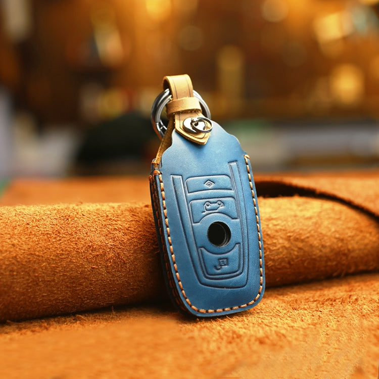 For BMW Old Style Car Cowhide Leather Key Protective Cover Key Case, Three Keys Version, For BMW Old Style, Three Keys Version