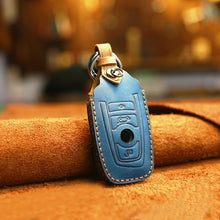 Load image into Gallery viewer, For BMW Old Style Car Cowhide Leather Key Protective Cover Key Case, Three Keys Version, For BMW Old Style, Three Keys Version