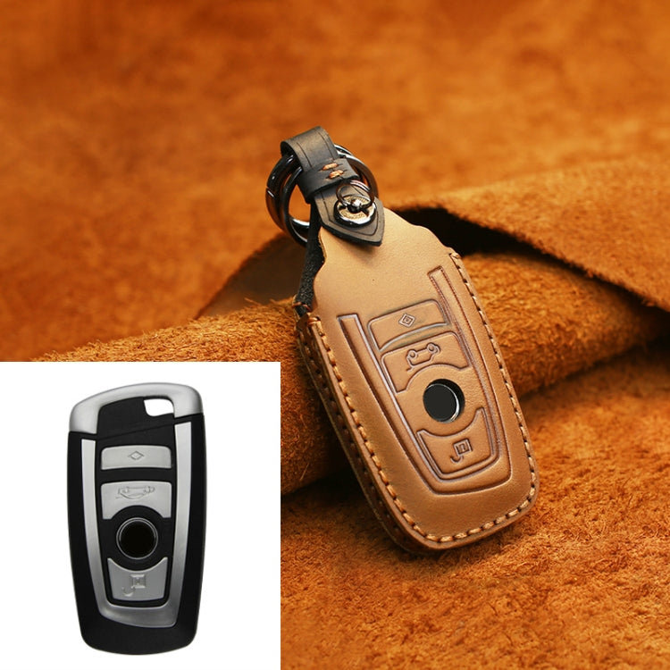 For BMW Old Style Car Cowhide Leather Key Protective Cover Key Case, Three Keys Version, For BMW Old Style, Three Keys Version