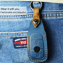 Load image into Gallery viewer, For Mercedes-Benz New Style Car Cowhide Leather Key Protective Cover Key Case, For Mercedes-Benz New Style