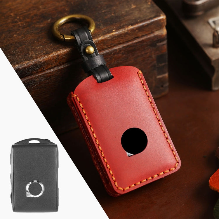 For Volvo Car Cowhide Leather Key Protective Cover Key Case, For Volvo