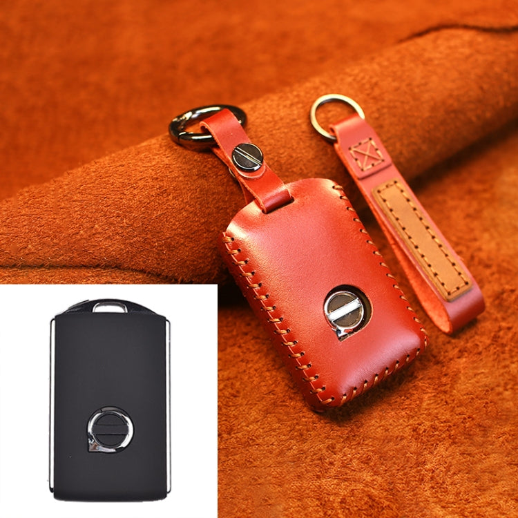 For Volvo Single Slit Style Car Cowhide Leather Key Protective Cover Key Case, For Volvo Single Slit Style