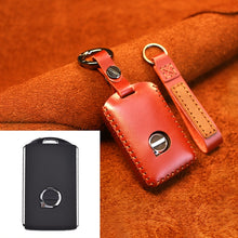 Load image into Gallery viewer, For Volvo Single Slit Style Car Cowhide Leather Key Protective Cover Key Case, For Volvo Single Slit Style