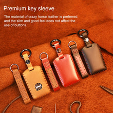 Load image into Gallery viewer, For Volvo Single Slit Style Car Cowhide Leather Key Protective Cover Key Case, For Volvo Single Slit Style