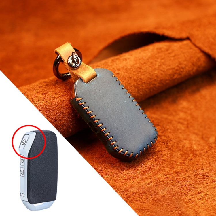For Kia Car Cowhide Leather Key Protective Cover Key Case, Square Version, For Kia, Square Version