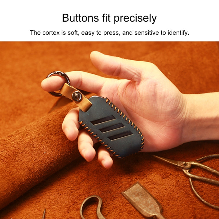 For Kia Car Cowhide Leather Key Protective Cover Key Case, Round Version, For Kia, Round Version
