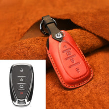 Load image into Gallery viewer, For Chevrolet Car Cowhide Leather Key Protective Cover Key Case, Four Keys Version, For Chevrolet, Four Keys Version