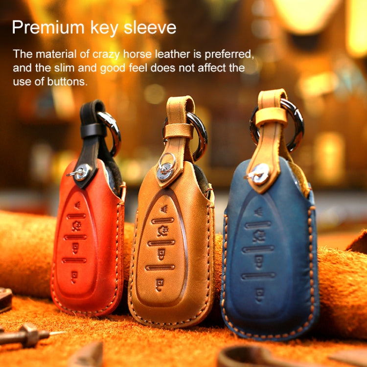 For Chevrolet Car Cowhide Leather Key Protective Cover Key Case, Four Keys Version, For Chevrolet, Four Keys Version