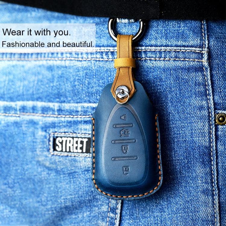 For Chevrolet Car Cowhide Leather Key Protective Cover Key Case, Four Keys Version, For Chevrolet, Four Keys Version