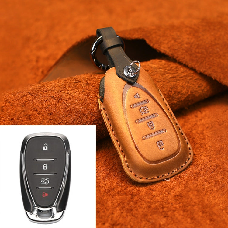 For Chevrolet Car Cowhide Leather Key Protective Cover Key Case, Four Keys Version, For Chevrolet, Four Keys Version