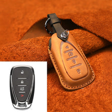 Load image into Gallery viewer, For Chevrolet Car Cowhide Leather Key Protective Cover Key Case, Four Keys Version, For Chevrolet, Four Keys Version