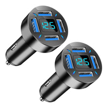 Load image into Gallery viewer, 2pcs 4 in 1 USB 4.8A Digital Display Car Charger, 4.8A